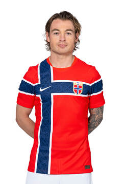 Patrick Berg of the Norwegian national football team poses