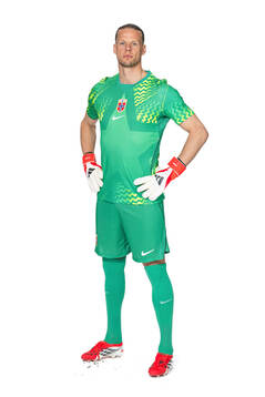 Goalkeeper Ørjan Håskjold Nyland of the Norwegian