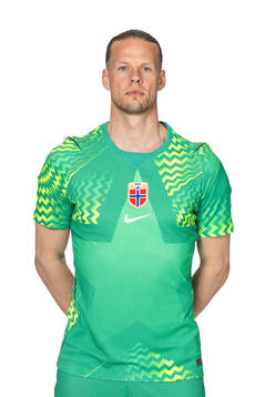 Goalkeeper Ørjan Håskjold Nyland of the Norwegian