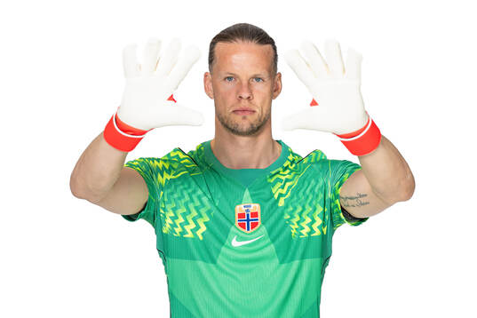 Goalkeeper Ørjan Håskjold Nyland of the Norwegian