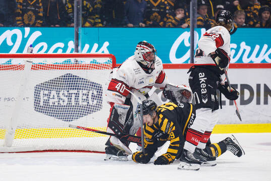 Malmö Redhawks målvakt Oskar Blomgren och Skellefteås