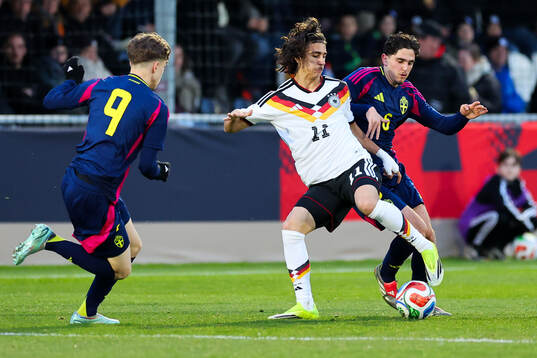 Adin Licina of Germany and Adrian Lahdo of Sweden