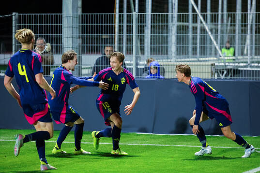 Yannick Geiger of Sweden celebrates