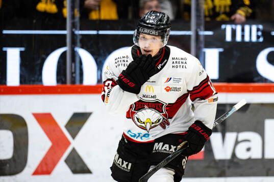 Malmö Redhawks Linus Öberg jublar