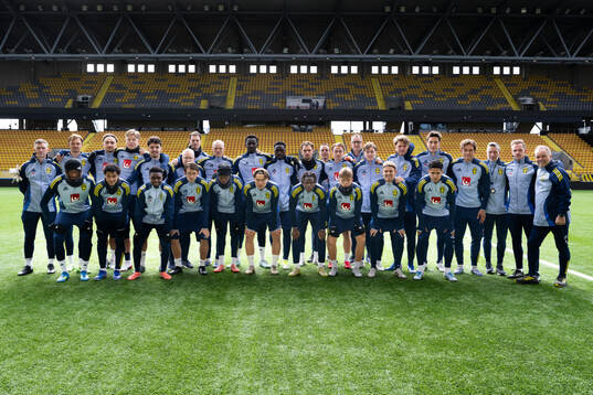 Players and coaches of Sweden's U21 national football team