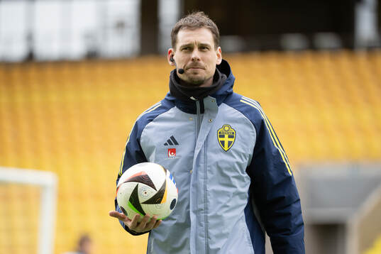 Head coach Daniel Bäckström of Sweden's U21 national
