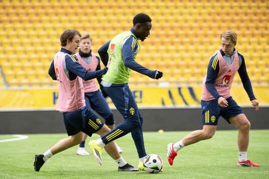 Kazper Karlsson, Genesis Antwi and Noah Tolfof Sweden's U21