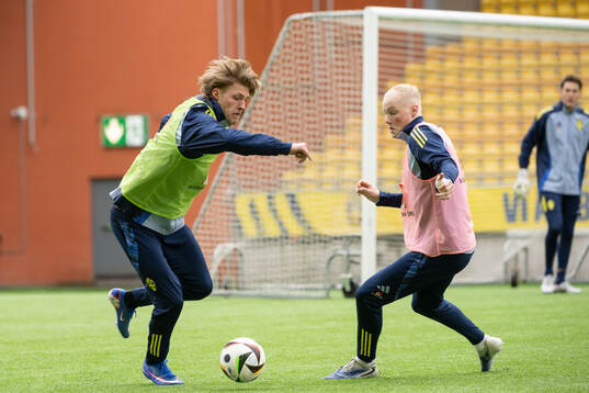 Lukas Björklund and Marcus Rafferty of Sweden's U21