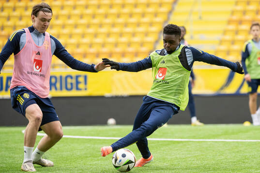 Oscar Sjöstrand and Jardell Kanga of Sweden's U21 national