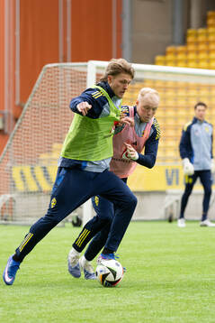 Lukas Björklund and Marcus Rafferty of Sweden's U21