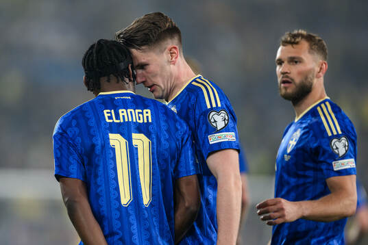 Anthony Elanga, Viktor Gyökeres and Jesper Karlström of