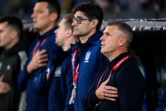 head coach Serhiy Rebrov of Ukraine