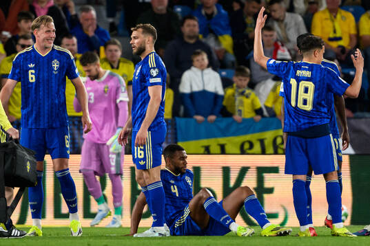 Isak Hien of Sweden in pain