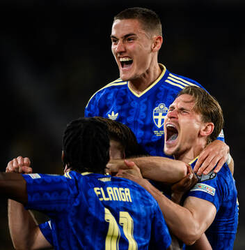 Anthony Elanga, Viktor Gyökeres, Gustaf Lagerbielke and