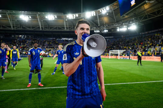 Viktor Gyökeres of Sweden celebrates