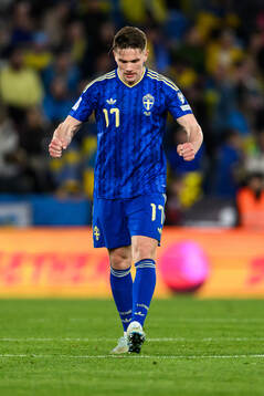 Viktor Gyökeres of Sweden celebrates