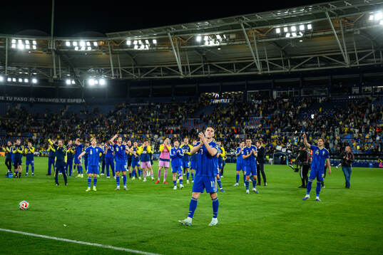 Viktor Gyökeres of Sweden celebrates
