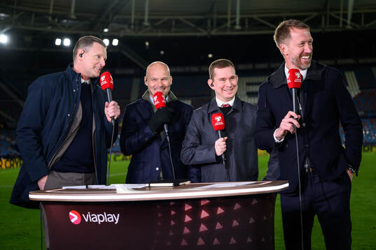 head coach Graham Potter of Sweden in the Viaplay studio