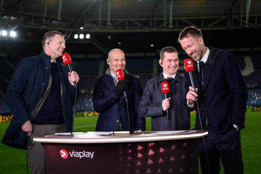head coach Graham Potter of Sweden in the Viaplay studio