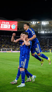 Benjamin Nygren, Viktor Gyökeres and Yasin Ayari of Sweden
