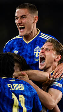 Anthony Elanga, Viktor Gyökeres, Gustaf Lagerbielke and
