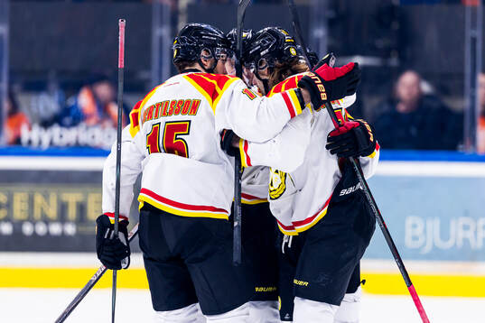 Brynäs spelare jublar