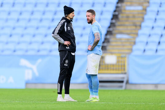 Landskronas tränare Robin Asterhed och Malmö FFs Pontus