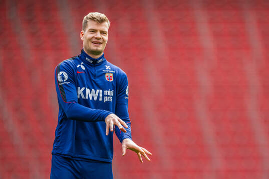 Alexander Sørloth of the Norwegian national football team