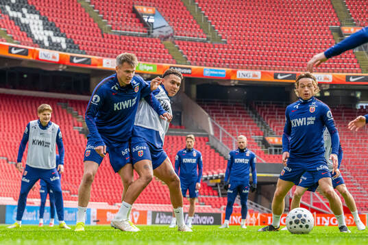 Odin Bjørtuft, Antonio Nusa and Patrick Berg of the