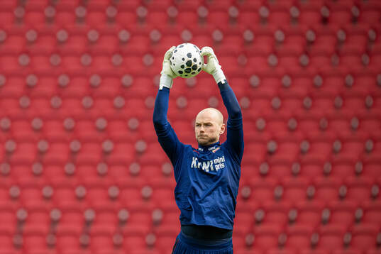 Goalkeeper Viljar Myhra of the Norwegian national football