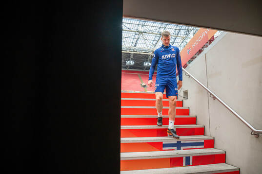 Alexander Sørloth of the Norwegian national football team