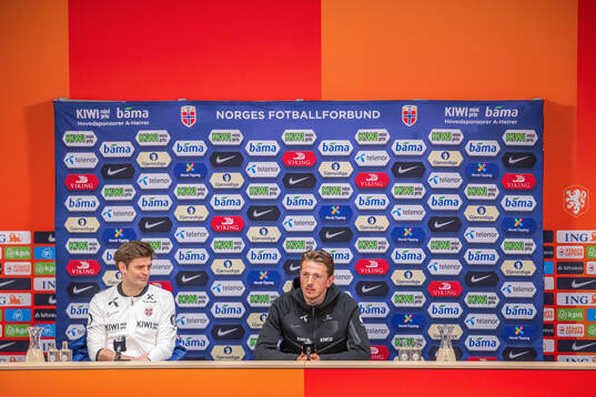 Press officer Morten Morisbak Skjønsberg and Sander Berge