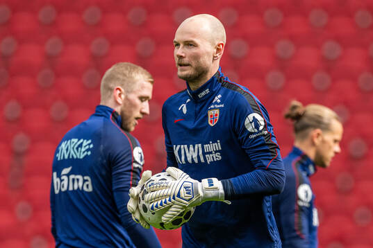 Goalkeeper Viljar Myhra of the Norwegian national football