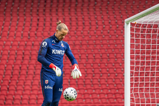 Goalkeeper Ørjan Håskjold Nyland of the Norwegian