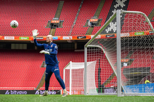 Goalkeeper Viljar Myhra of the Norwegian national football