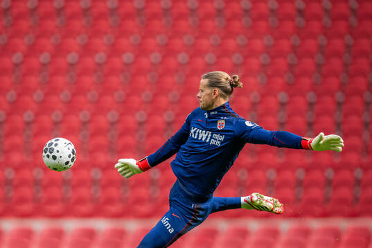Goalkeeper Ørjan Håskjold Nyland of the Norwegian