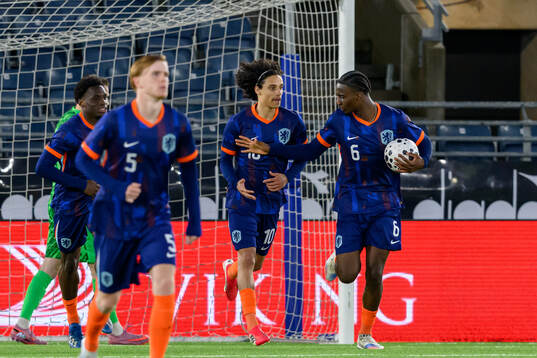 Gjivai Zechiel of Netherlands celebrates the 1-1 goal
