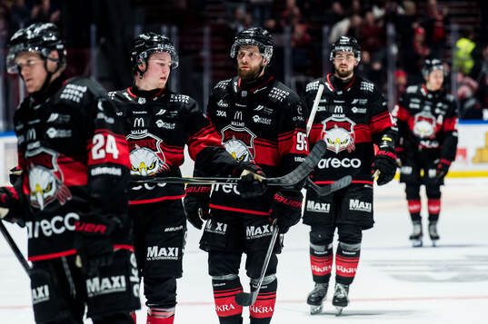 Malmö Redhawks Carl Persson och spelare deppar