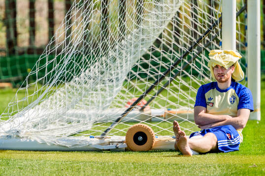 Injured player Dejan Kulusevski of the Swedish national
