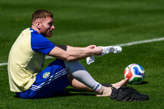 Injured player Dejan Kulusevski of the Swedish national