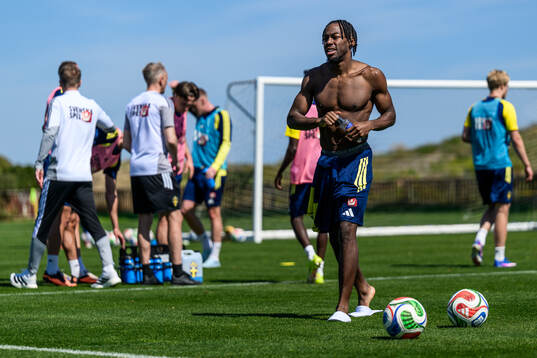 Anthony Elanga of the Swedish national football team at a