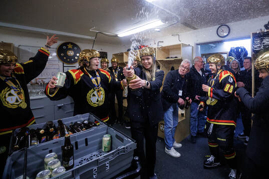 Brynäs spelare jublar
