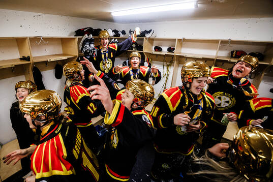 Brynäs spelare jublar