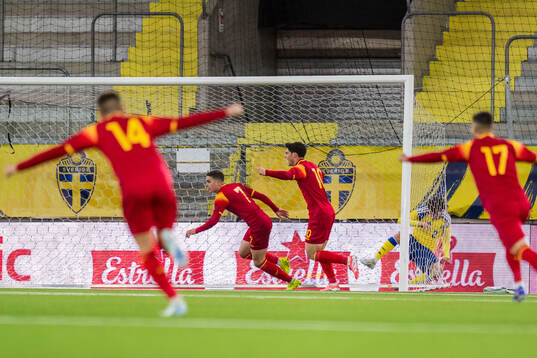 Balsa Mrvaljevic of Montenegro celebrates