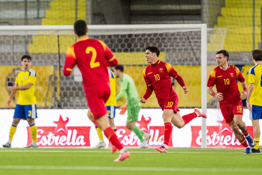Vasilije Adžic of Montenegro celebrates
