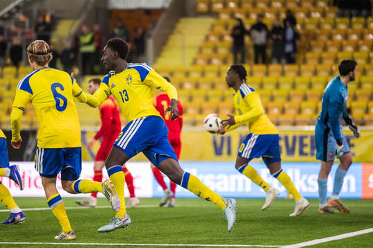 Peter Amoran of Sweden celebrates