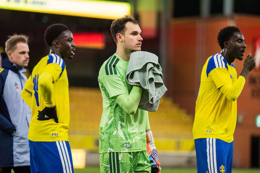 Genesis Antwi, Goalkeeper Elis Bishesari and Peter Amoran