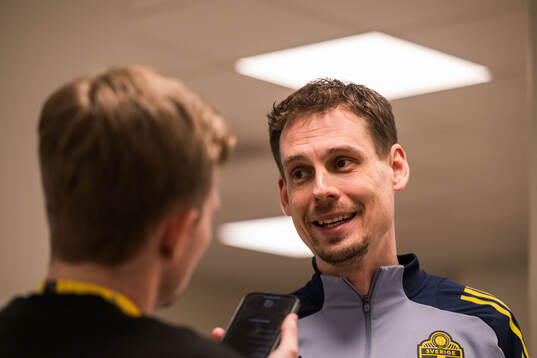 Head coach Daniel Bäckström of Sweden is being