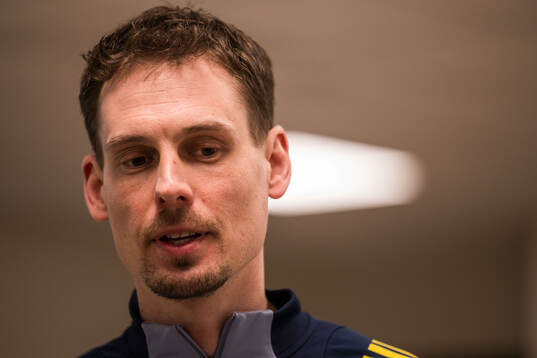 Head coach Daniel Bäckström of Sweden is being