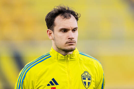 Goalkeeper Elis Bishesari of Sweden